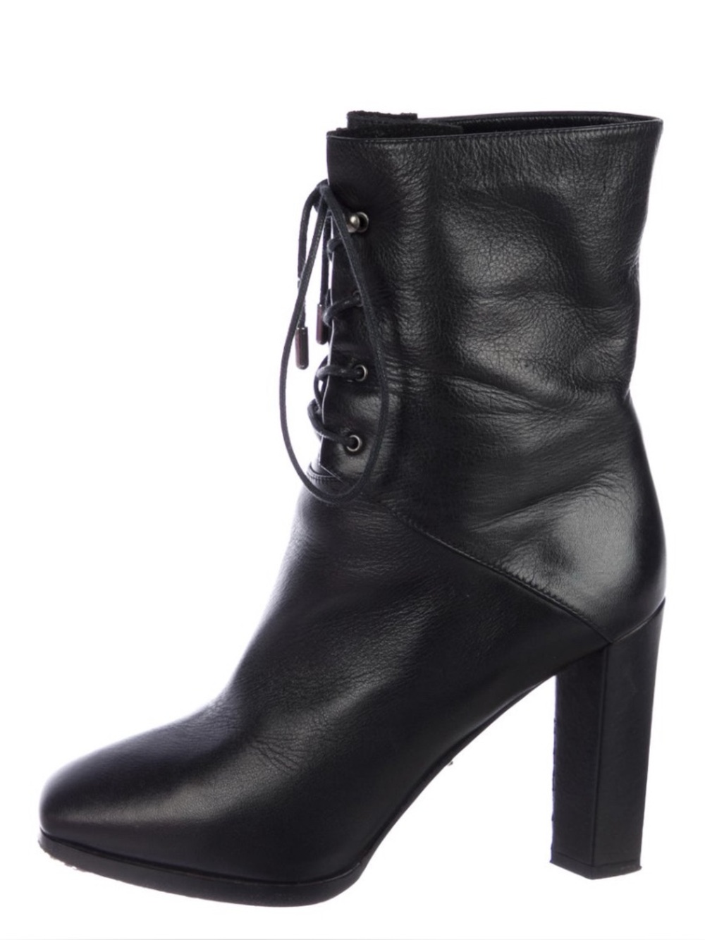 Diane Von Furstenburg Black Lace Up Boots